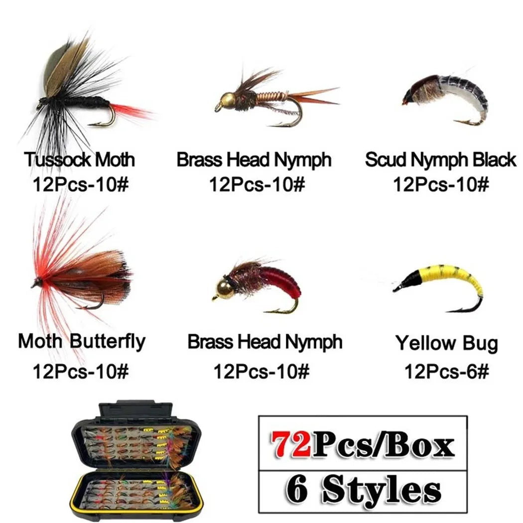 40-148Pieces/Box Trout Fly Fishing, Dry Wet Flies