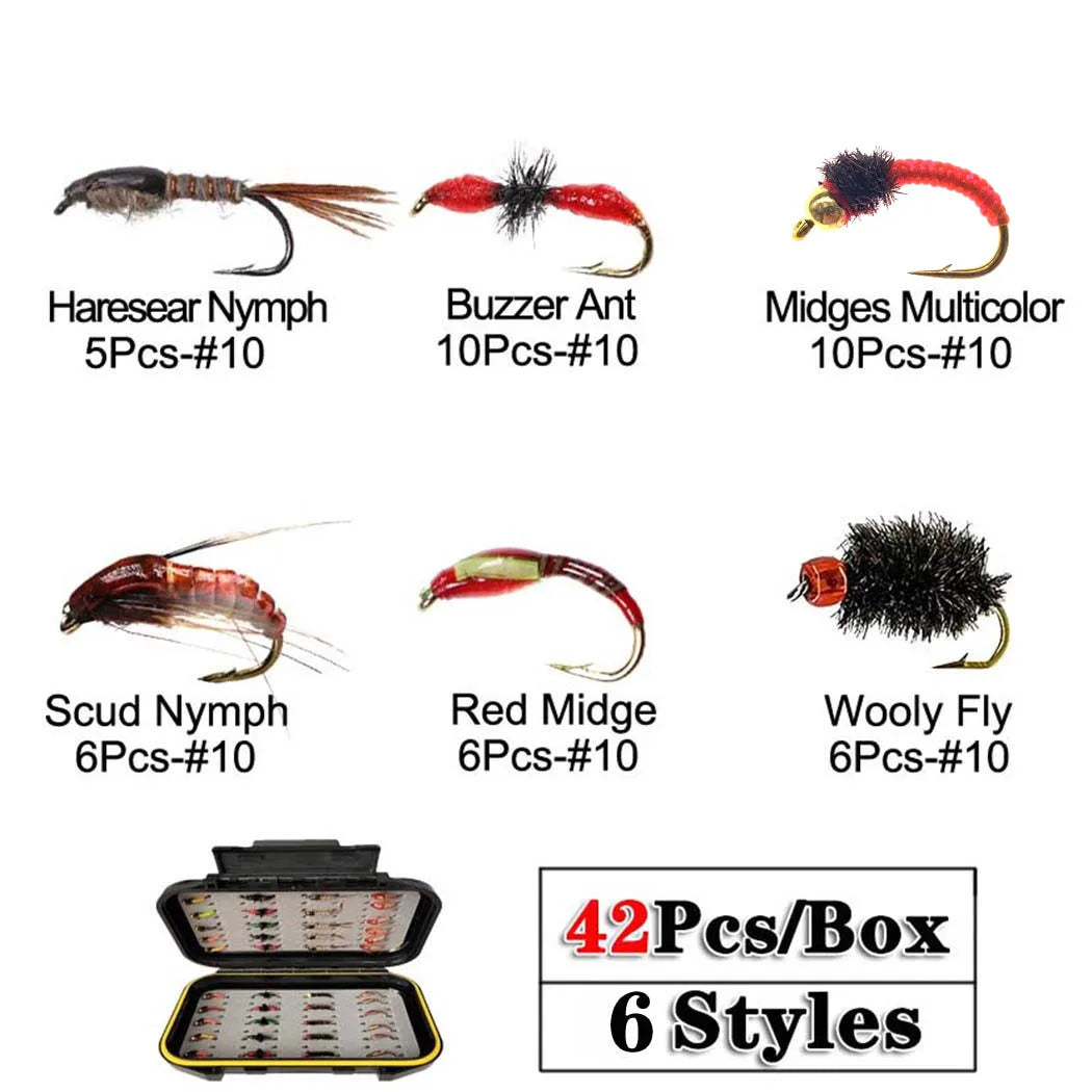 40-148Pieces/Box Trout Fly Fishing, Dry Wet Flies