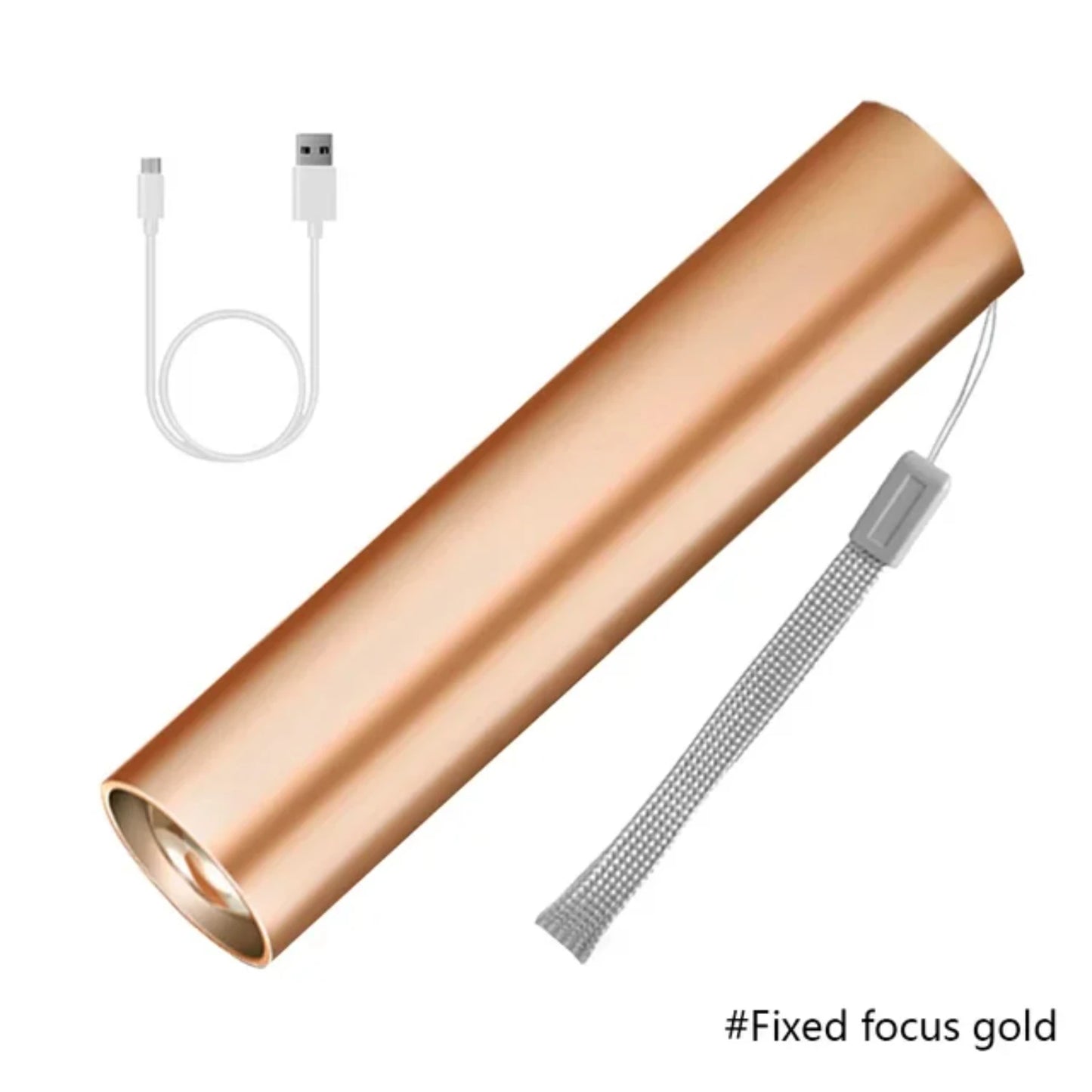 Mini Telescopic Zoom USB Rechargeable Waterproof Flashlight