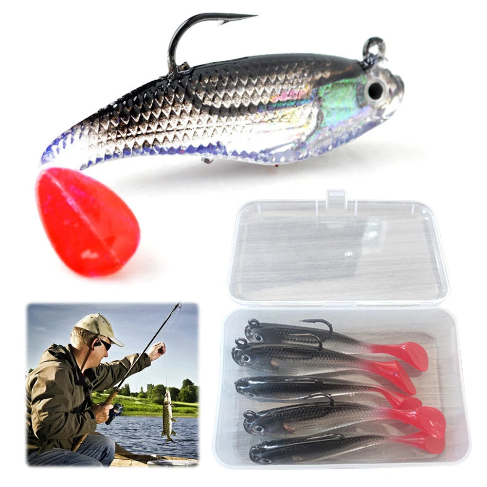 5pcs Soft Lure Artificial Bait 8cm 9.5g Wobblers.