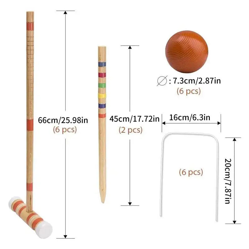 Croquet Outdoor Lawn Games With Balls And Carrying Bag