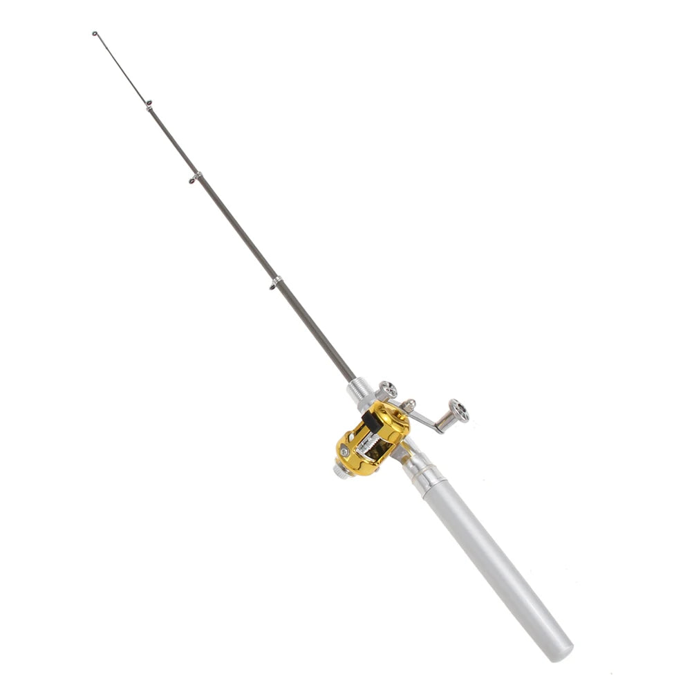Aluminum Alloy Mini Portable Pen Pocket Fishing Rod, Reel
