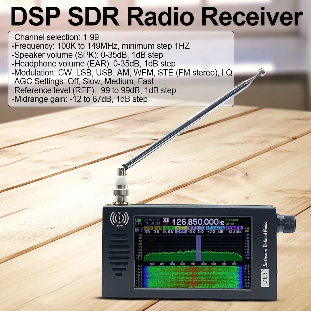 AM FM DSP SDR Portable Rechargeable Shortwave Radio