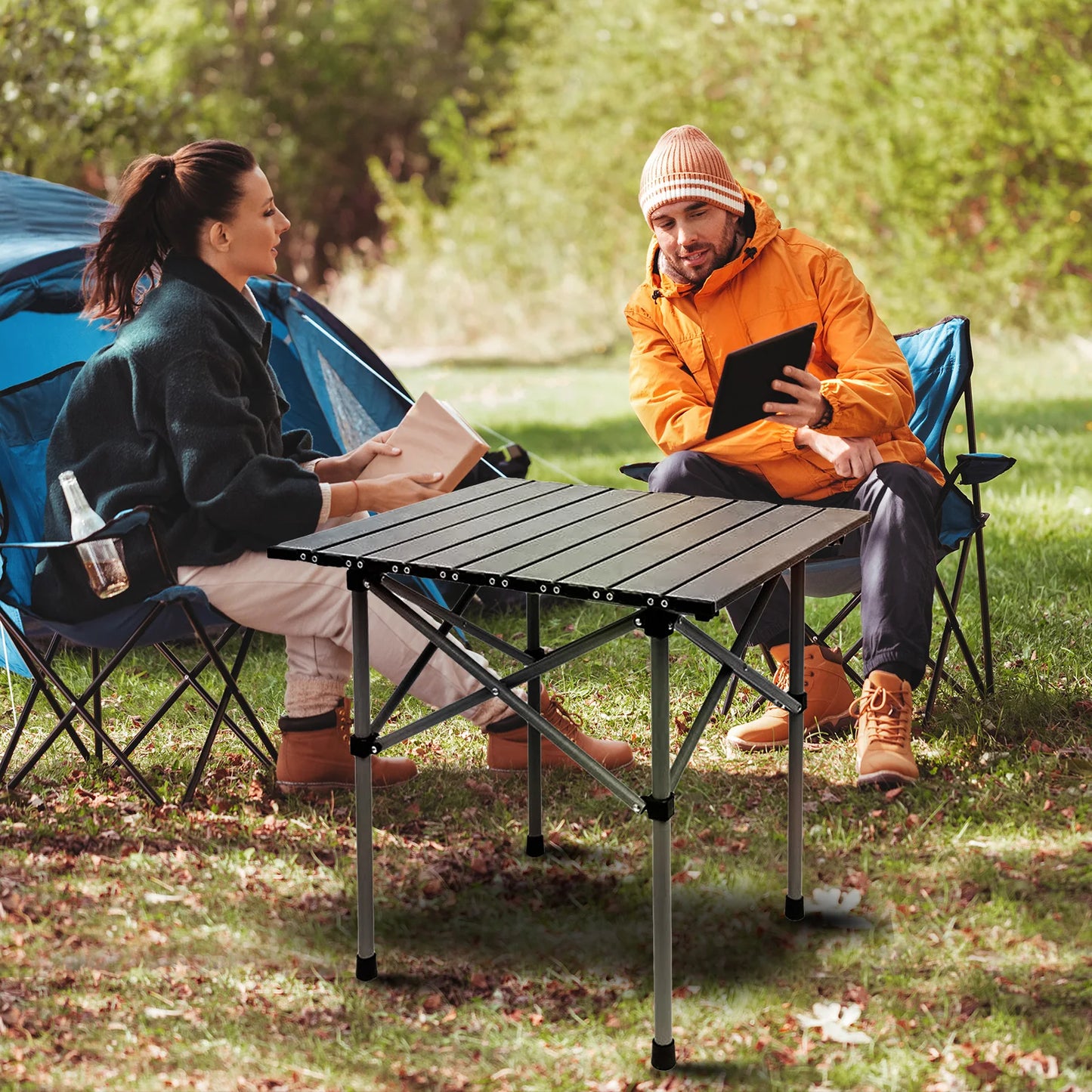 Portable Roll up Aluminum Compact Folding Table