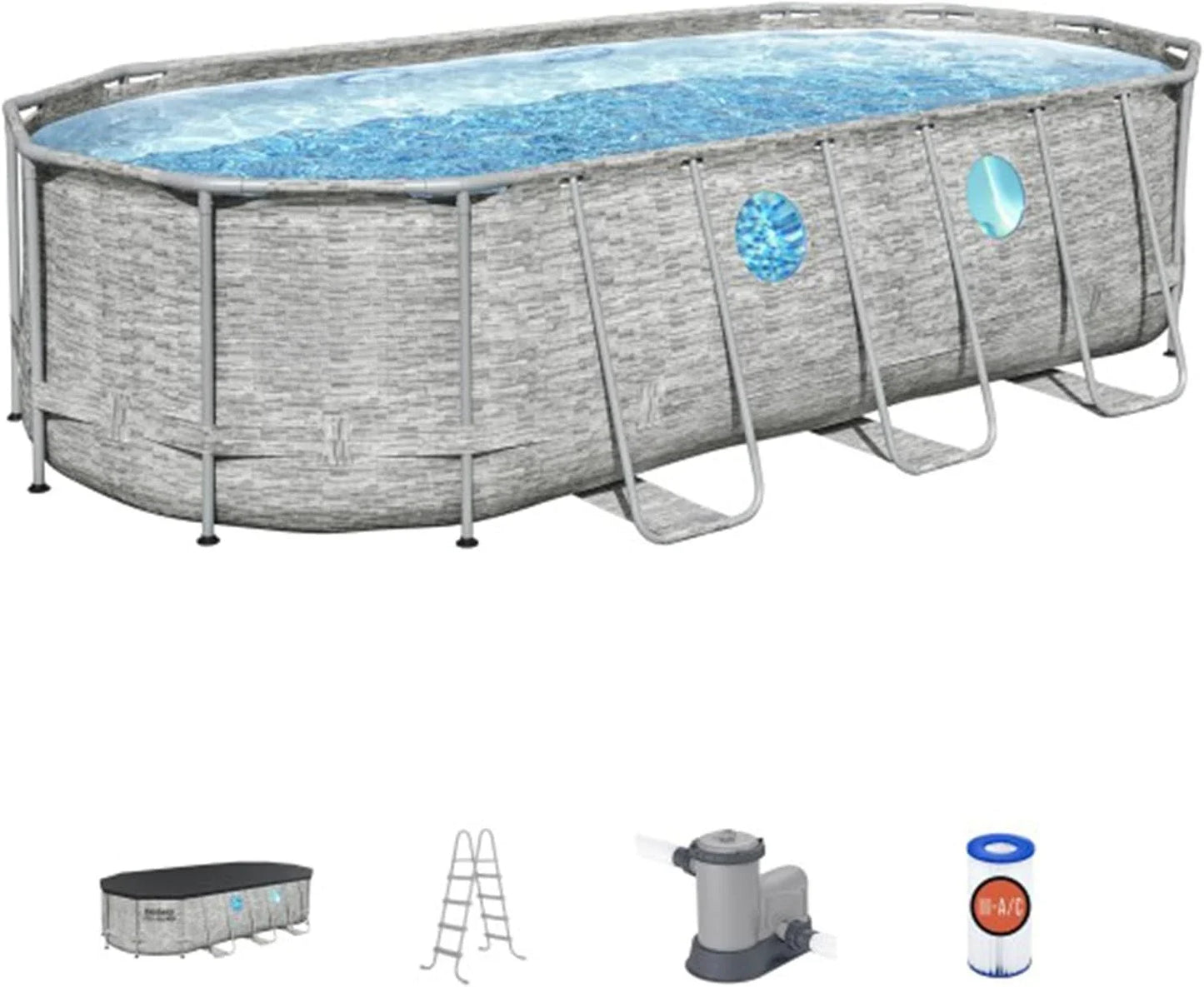 Large 14' x 8' 2" x 39.5" Above Ground Outdoor Swimming Pool includes Pool Cover