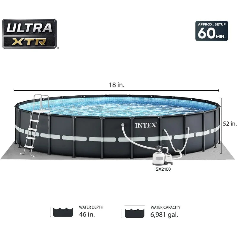 Above Ground Swimming Pool 18ft x 52in includes Sand Filter, and Pump