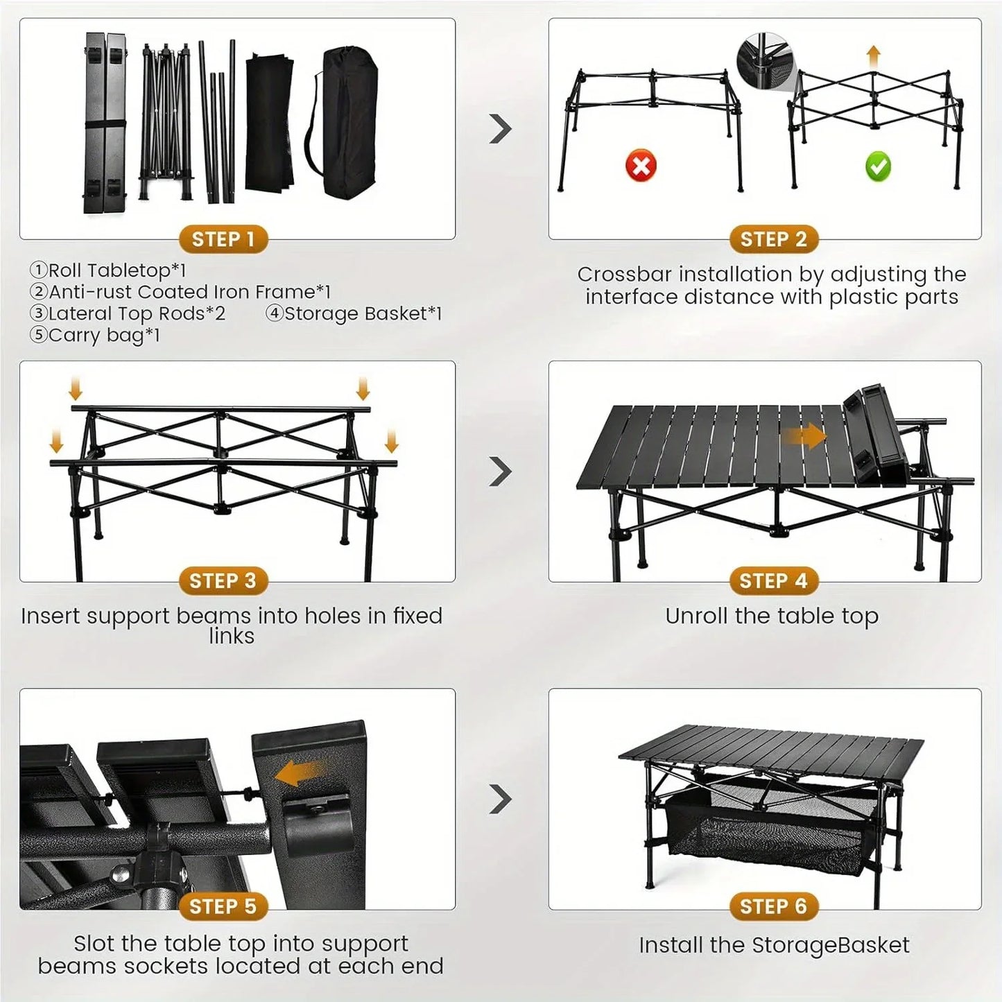 Lightweight, Aluminum Roll Up Table with Carrying Bag