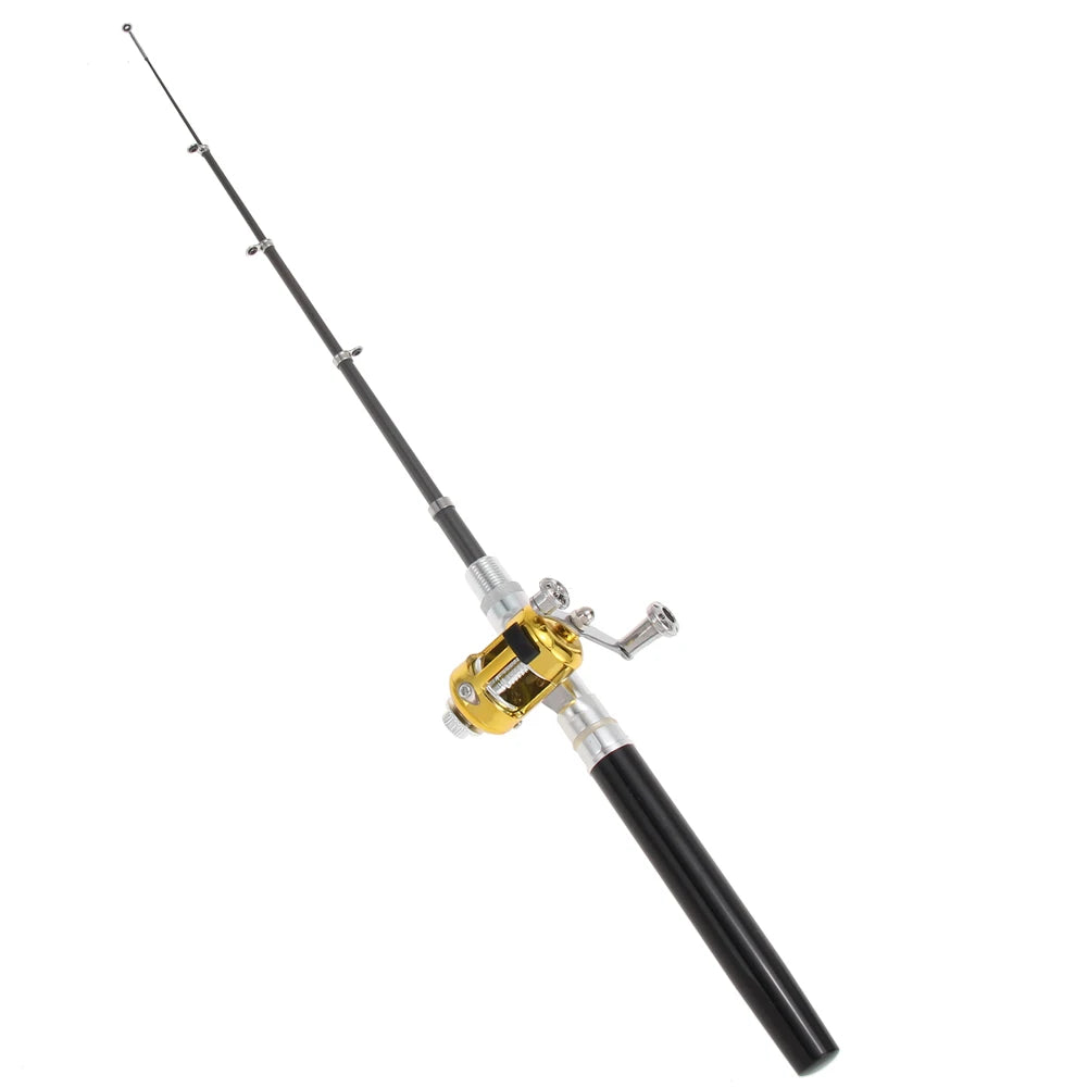 Aluminum Alloy Mini Portable Pen Pocket Fishing Rod, Reel