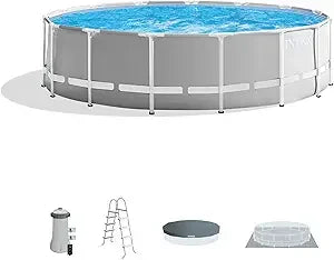 Premium Above Ground Swimming Pool 15ft x 48in – Includes 1000 GPH Cartridge, Filter, Pump