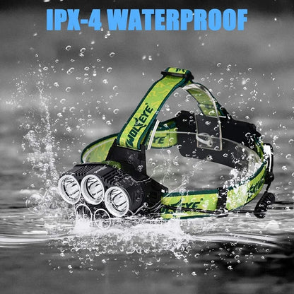 Waterproof 5X LED Super Bright LED USB Rechargeable Headlamp