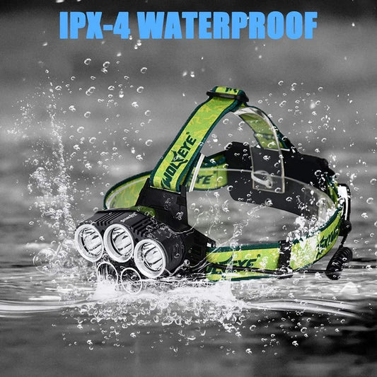 Waterproof 5X LED Super Bright LED USB Rechargeable Headlamp