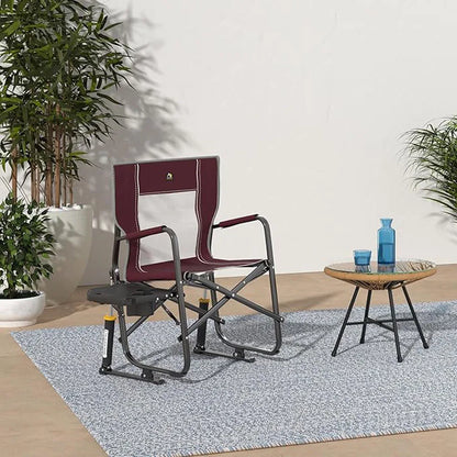 Portable Folding Rocking Chair with Side Table