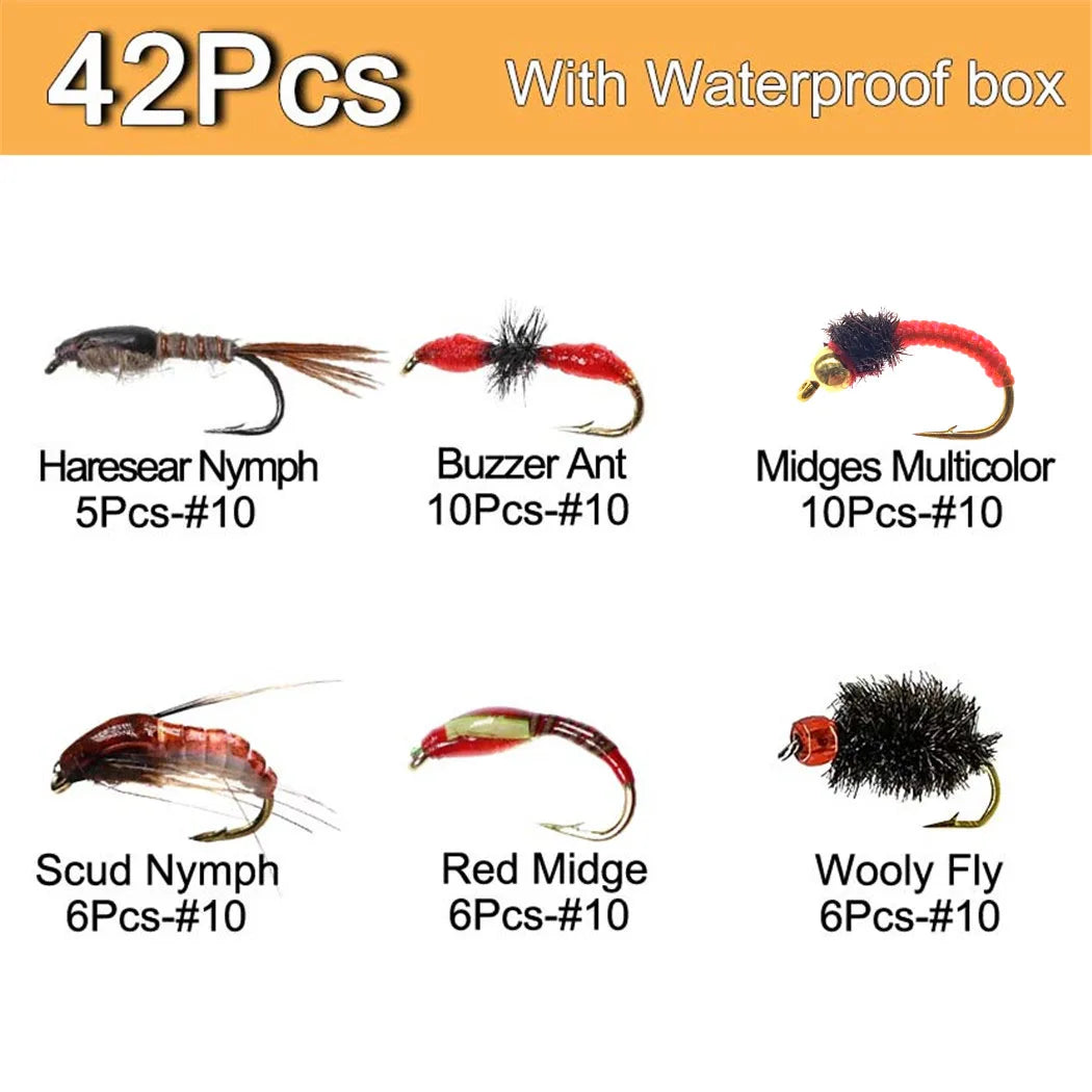 40-148Pieces/Box Trout Fly Fishing, Dry Wet Flies
