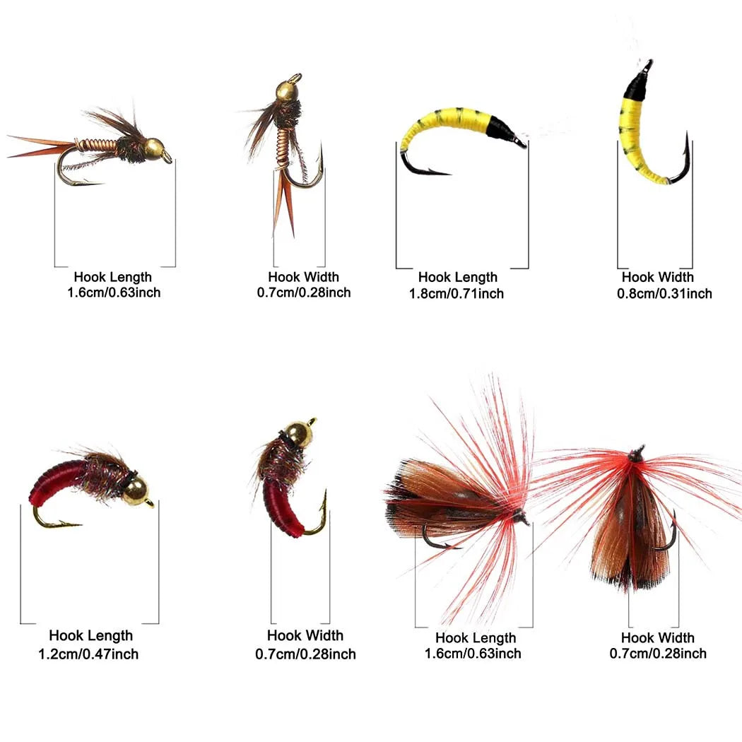40-148Pieces/Box Trout Fly Fishing, Dry Wet Flies