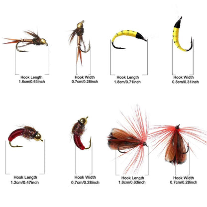 40-148Pieces/Box Trout Fly Fishing, Dry Wet Flies