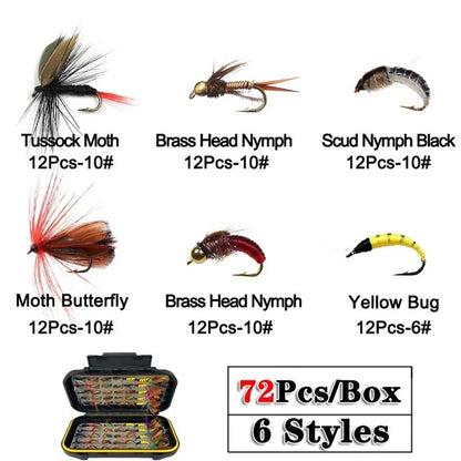 40-148Pieces/Box Trout Fly Fishing, Dry Wet Flies
