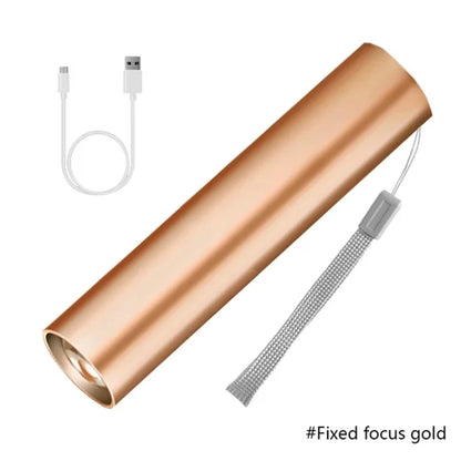 Mini Telescopic Zoom USB Rechargeable Waterproof Flashlight