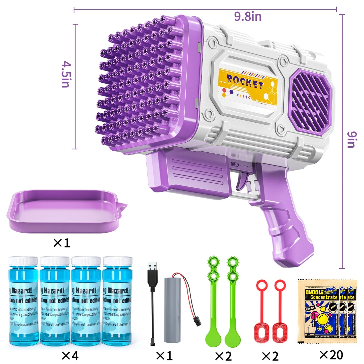 86 Holes Rocket Bubble Gun