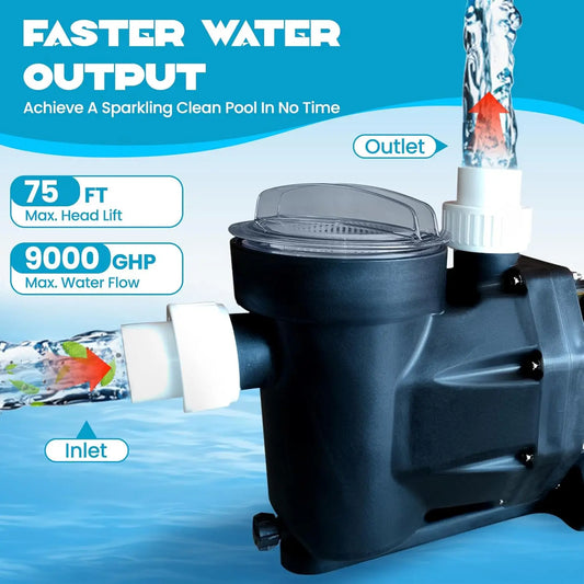 1.5HP - 3.0HP Swimming Pool Pump 220V Single Speed