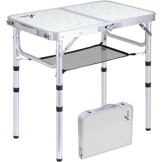 Folding Table with Mesh Layer - Compact & Portable