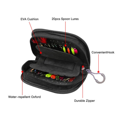 16pcs Metal Spoon Spinner Fishing Lures  with Storage Bag Case