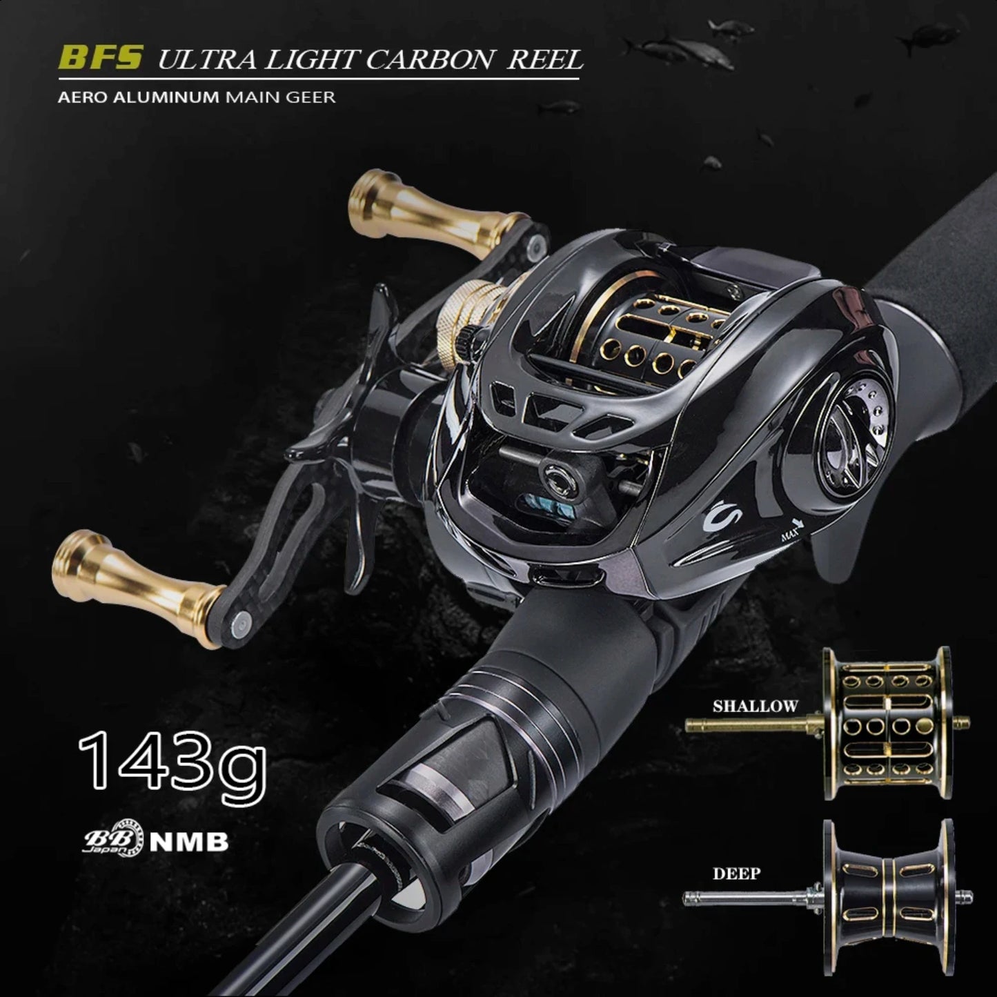 Ultralight Carbon Fiber Baitcasting Fishing Reel