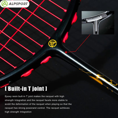 Carbon Fiber Professional Badminton Racket with Gift Box