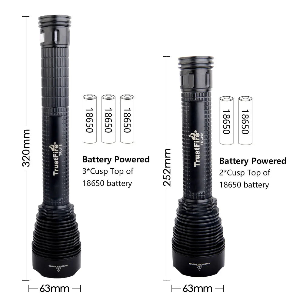 High Power LED Flashlight 8000LM Water Resistant Lamp
