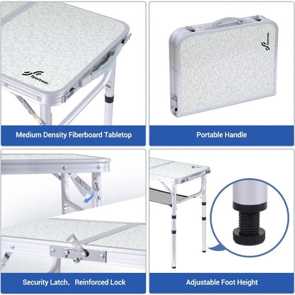 Folding Table with Mesh Layer - Compact & Portable