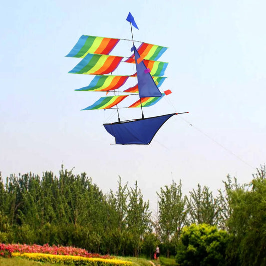 3D Huge Rainbow Sailboat Flying Kite