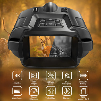 Night Vision Binoculars 4K Infrared for Hunting & Surveillance