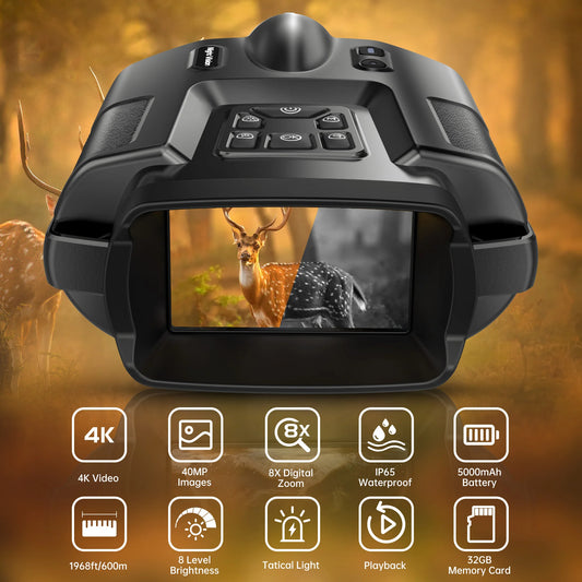Night Vision Binoculars 4K Infrared for Hunting & Surveillance