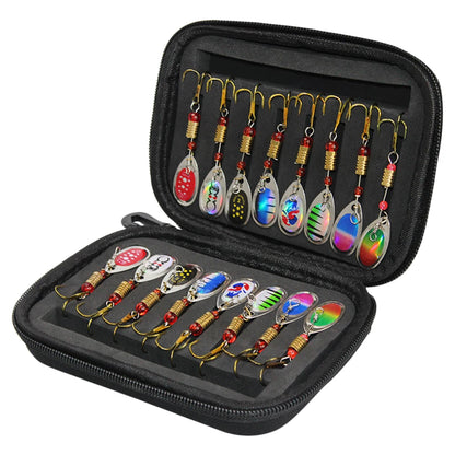 16pcs Metal Spoon Spinner Fishing Lures  with Storage Bag Case